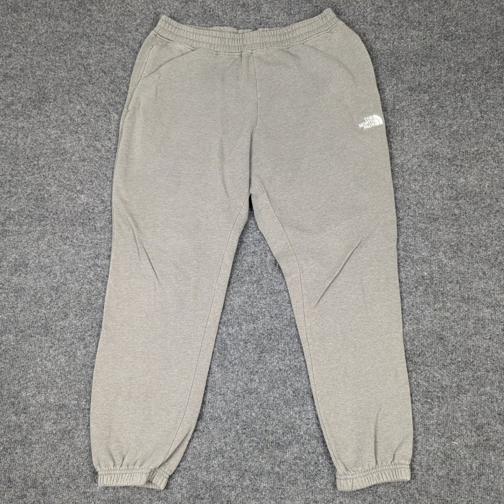 The North Face Mens Gray Fleece Jogger Sweatpants Size Medium Embroidered Logo